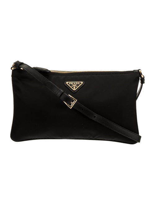Prada Enameled Metal Triangle Re-Nylon Pouch