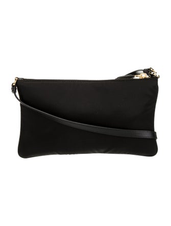 Prada Enameled Metal Triangle Re-Nylon Pouch