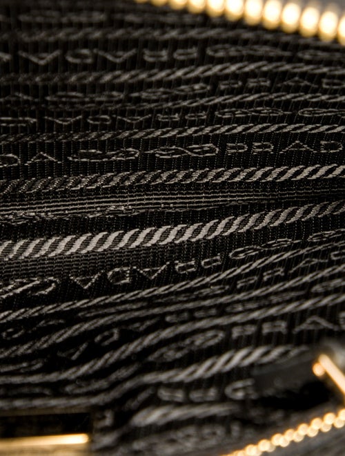 Prada Enameled Metal Triangle Re-Nylon Pouch