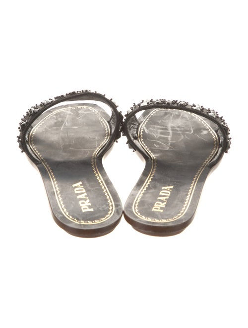 Prada Suede Crystal Embellishments Slides