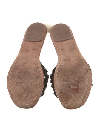 Prada Suede Crystal Embellishments Slides