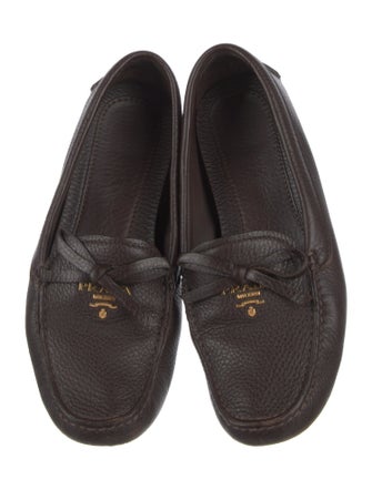 Prada Leather Bow Accents Loafers