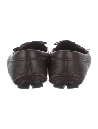 Prada Leather Bow Accents Loafers