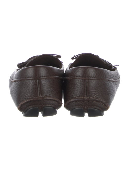 Prada Leather Bow Accents Loafers