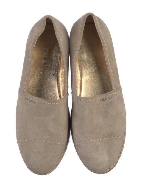 Prada Suede Whipstitch Trim Espadrilles