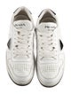 Prada Enameled Metal Triangle Leather Sneakers