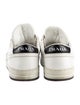 Prada Enameled Metal Triangle Leather Sneakers