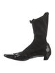 Prada Patent Leather Grosgrain Trim Sock Boots