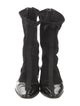 Prada Patent Leather Grosgrain Trim Sock Boots