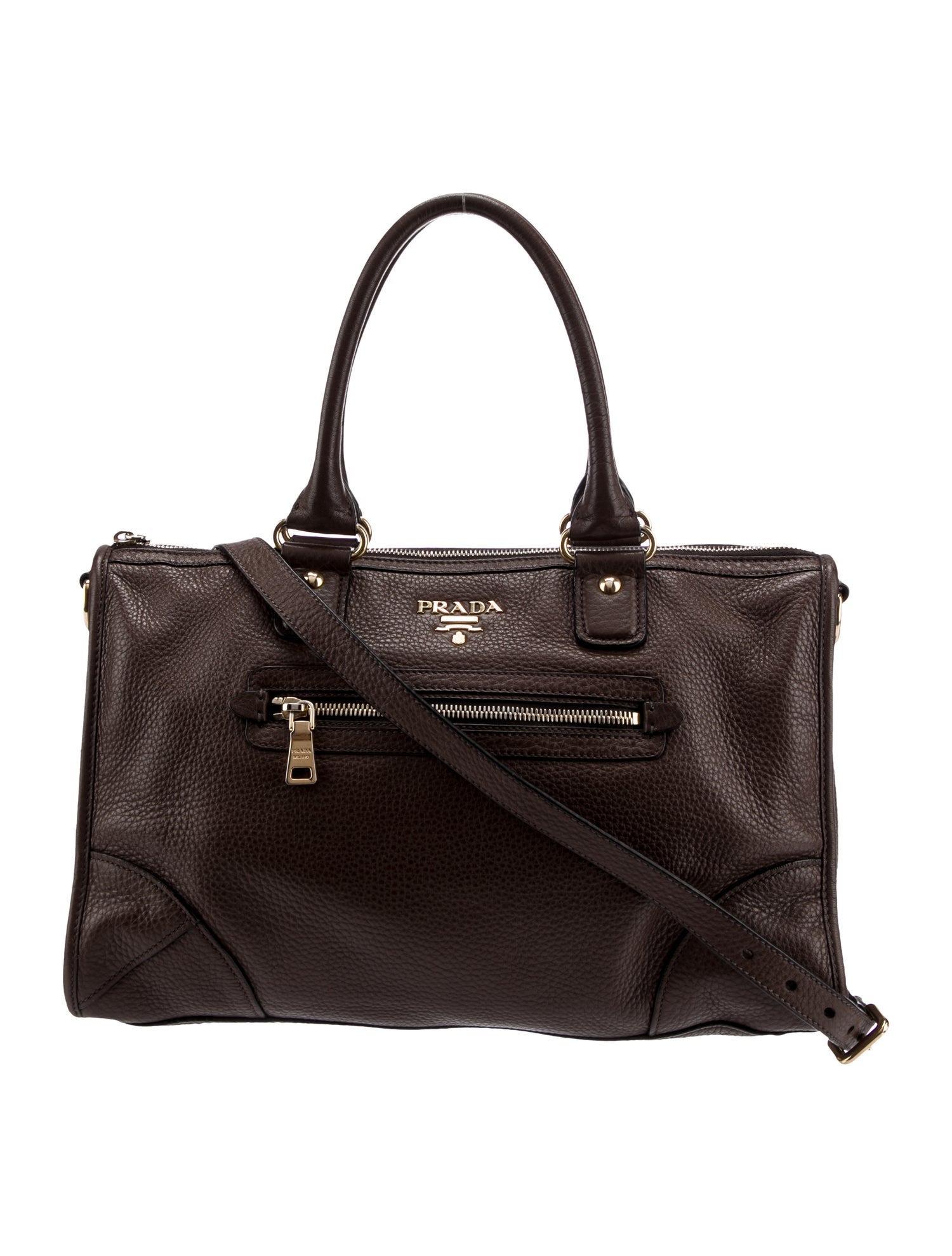 Prada Cervo Leather Messenger Bag