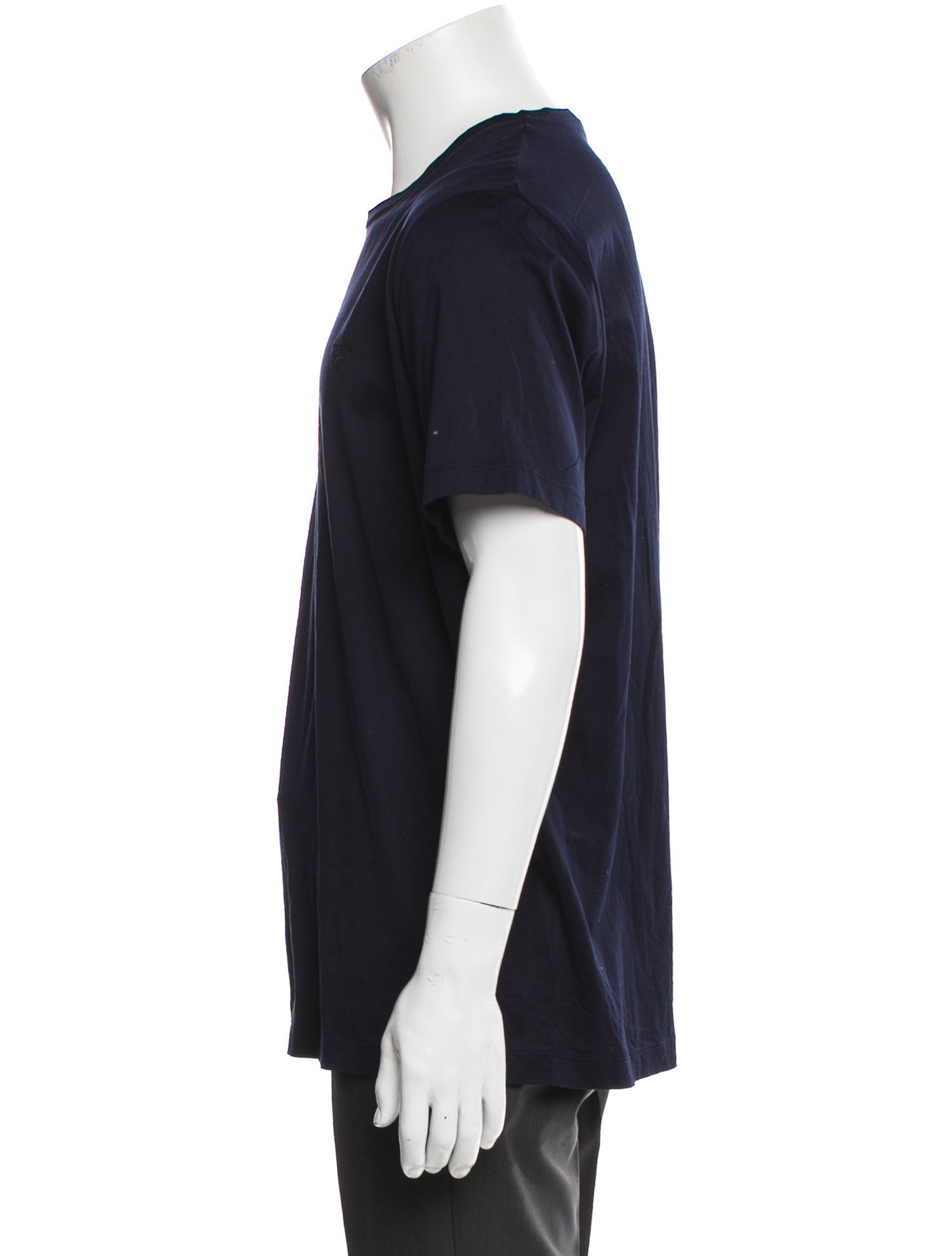 Prada Enameled Metal Triangle Crew Neck T-Shirt