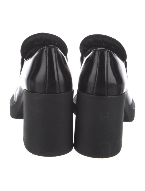 Prada Enameled Metal Triangle Patent Leather Pumps