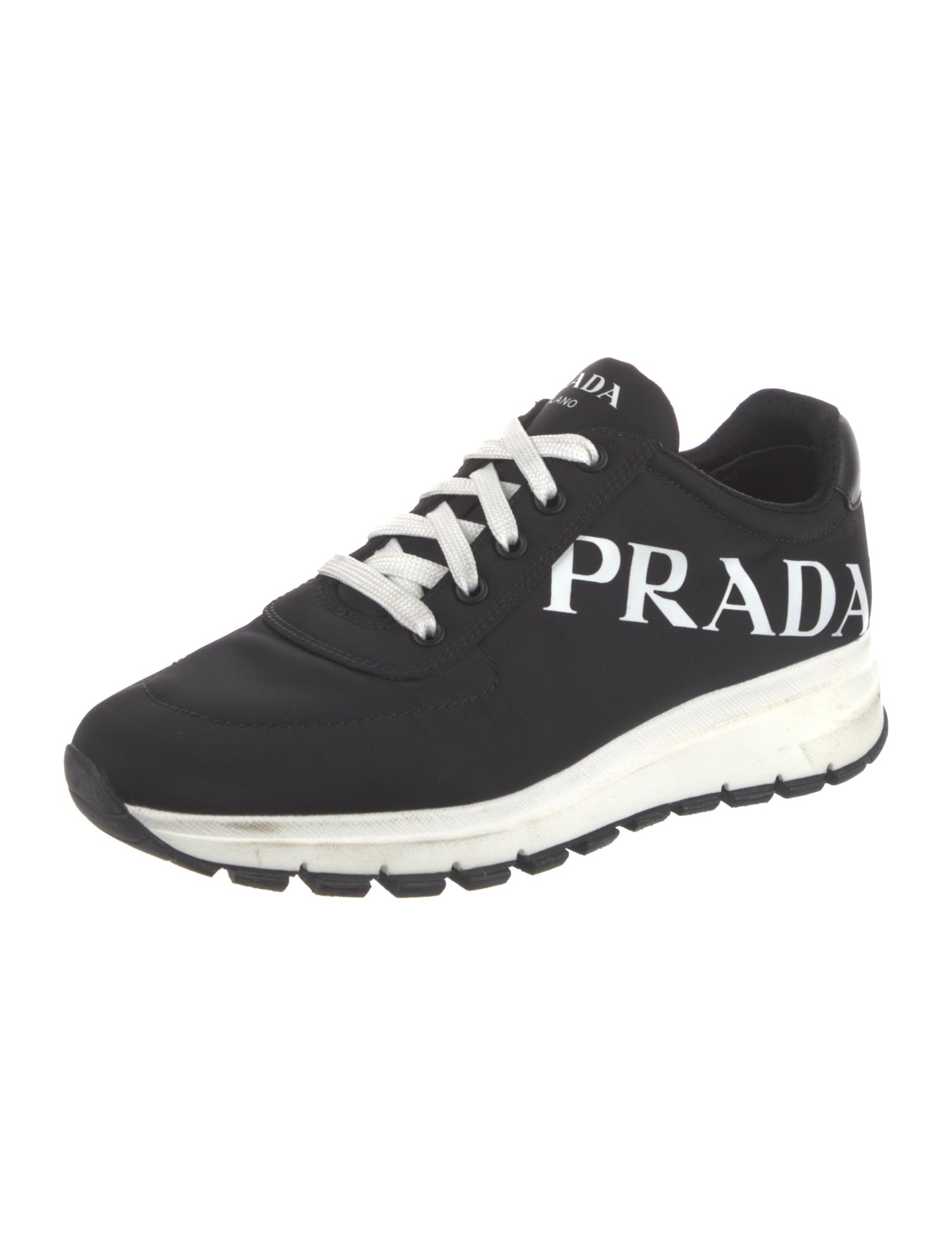 Prada Nylon Graphic Print Sneakers