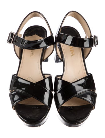 Prada Patent Leather Slingback Sandals