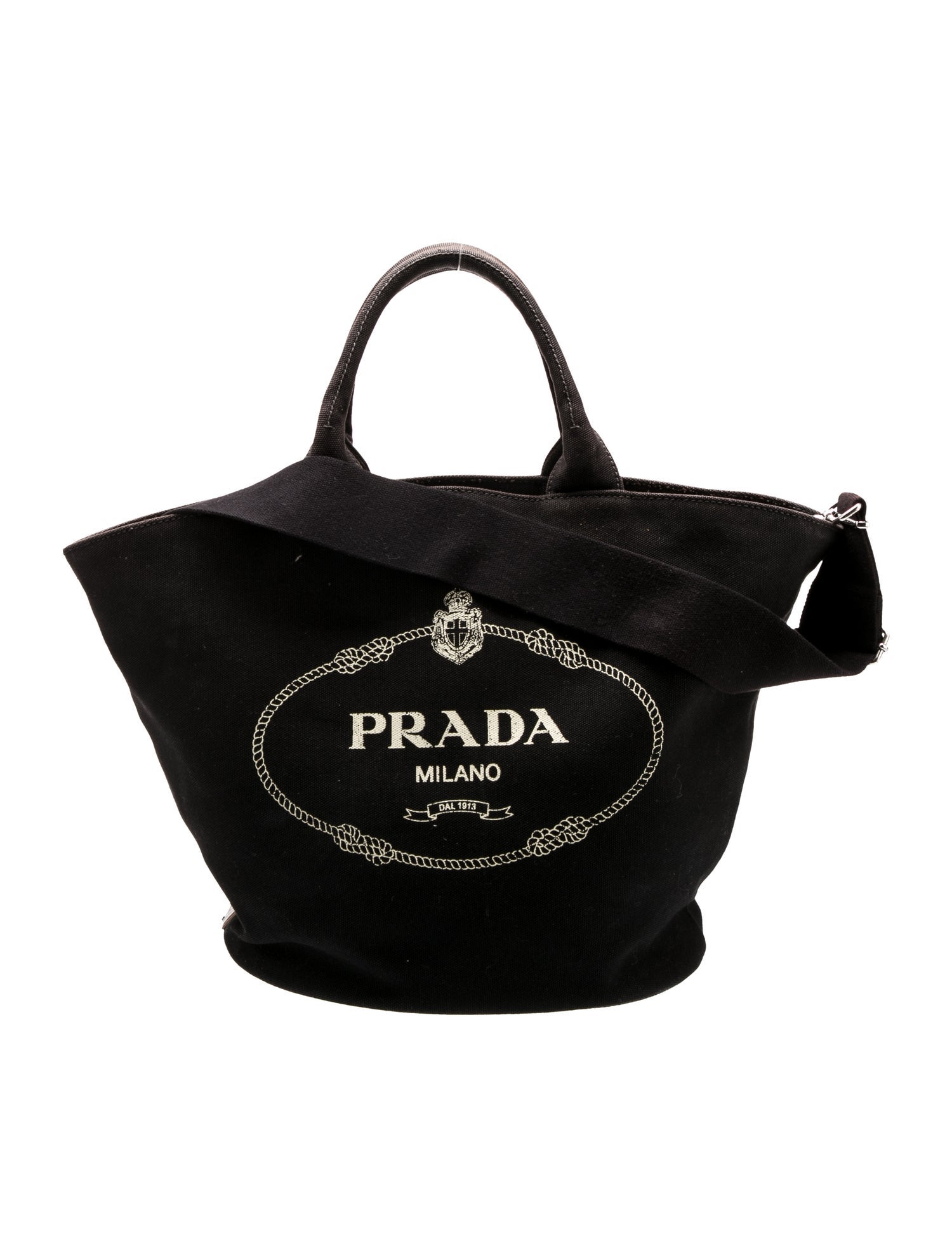 Prada Enameled Metal Triangle Top Handle Bag