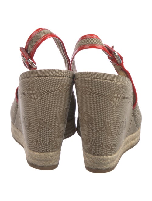 Prada Canvas Printed Slingback Pumps