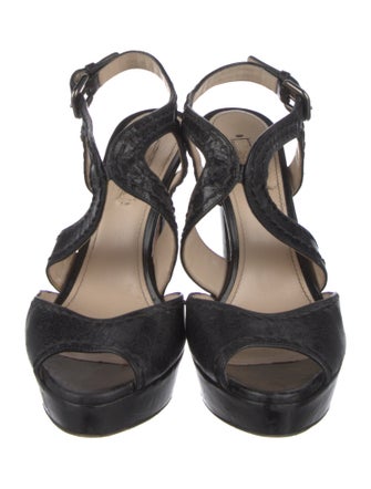 Prada Leather Whipstitch Trim Sandals