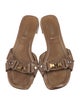 Prada Leather Studded Accents Slides