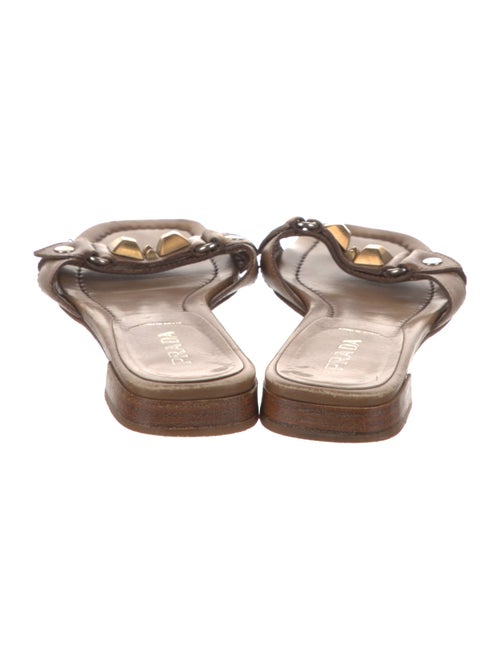 Prada Leather Studded Accents Slides