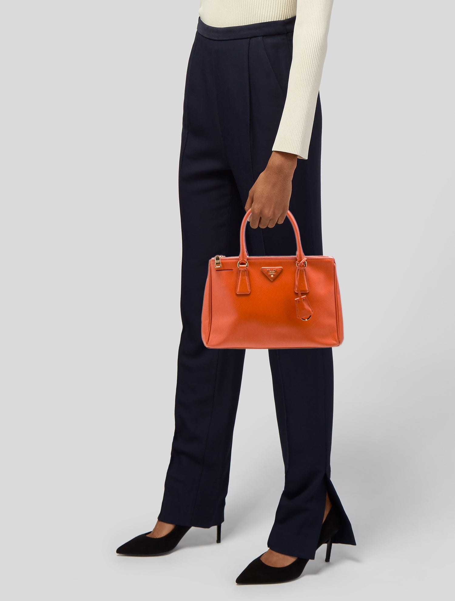 Prada Saffiano Leather Galleria Double Zip Small