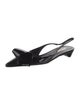Prada Patent Leather Bow Accents Slingback Flats