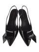 Prada Patent Leather Bow Accents Slingback Flats