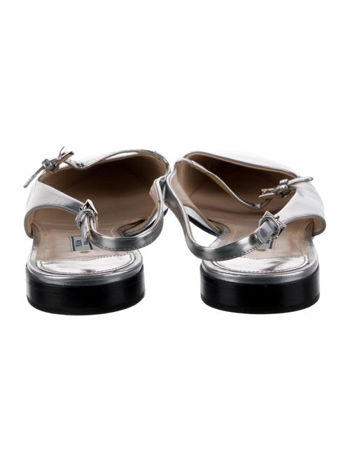 Prada Patent Leather Cutout Accent Slingback Flats