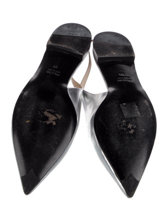 Prada Patent Leather Cutout Accent Slingback Flats