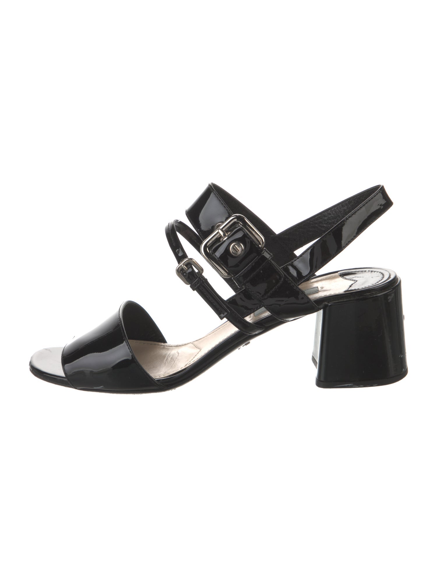 Prada Patent Leather Slingback Sandals