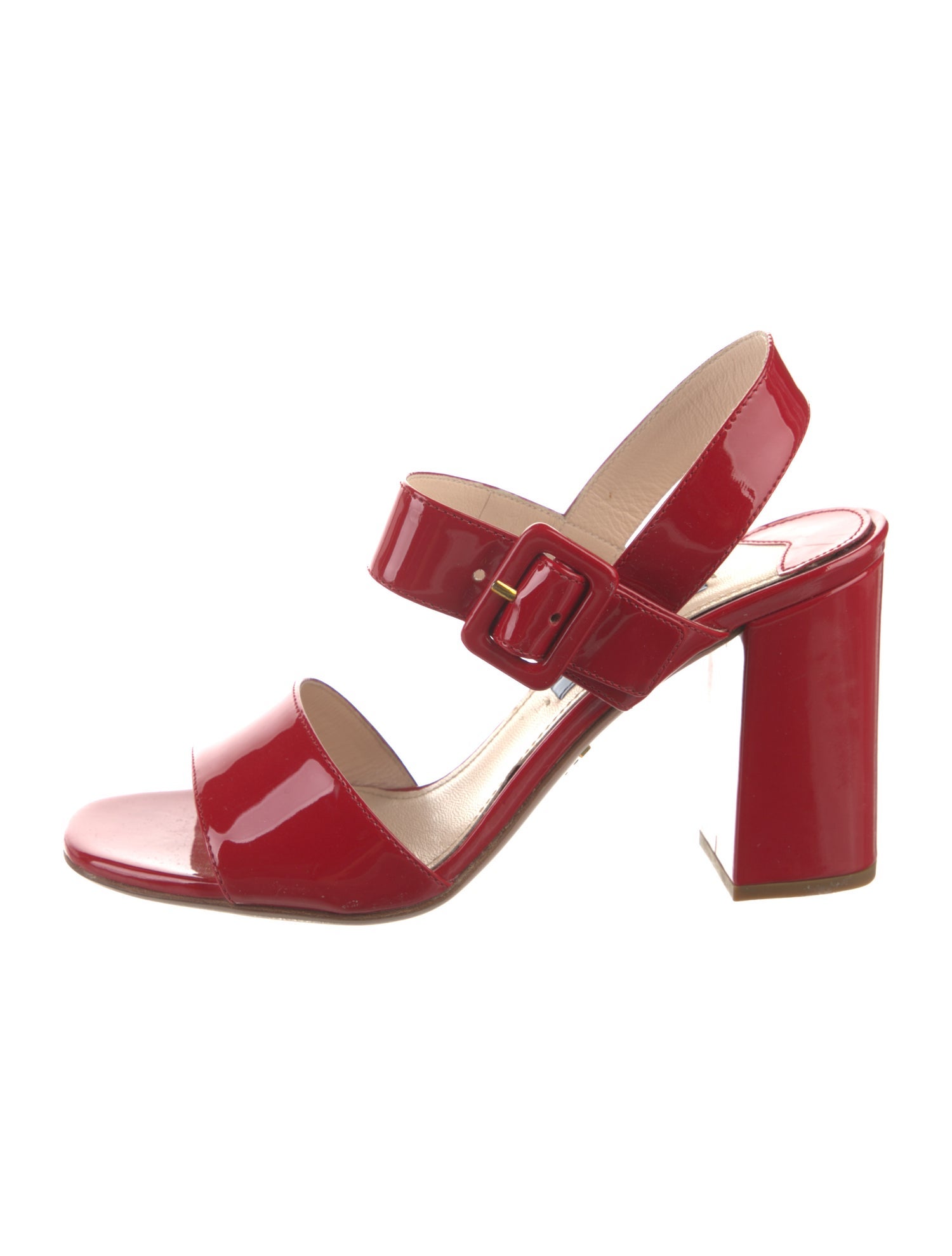 Prada Patent Leather Slingback Sandals