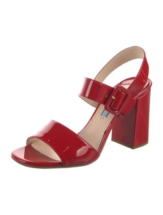 Prada Patent Leather Slingback Sandals