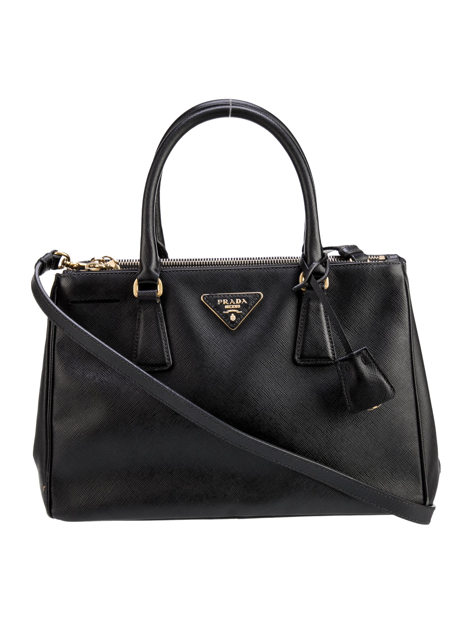 Prada Saffiano Leather Galleria Double Zip Small