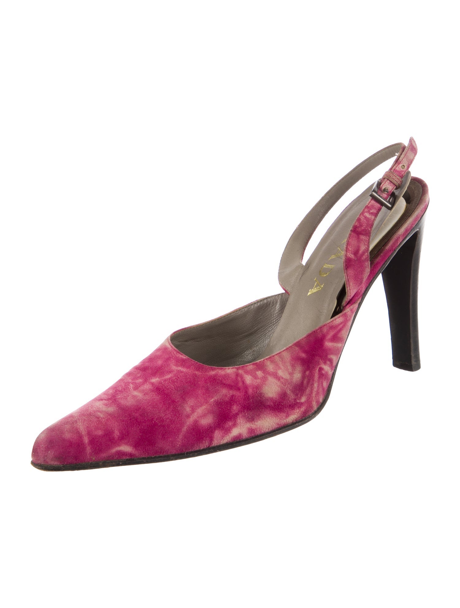 Prada Suede Tie-Dye Print Slingback Sandals