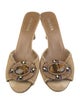 Prada Canvas Crystal Embellishments Slides