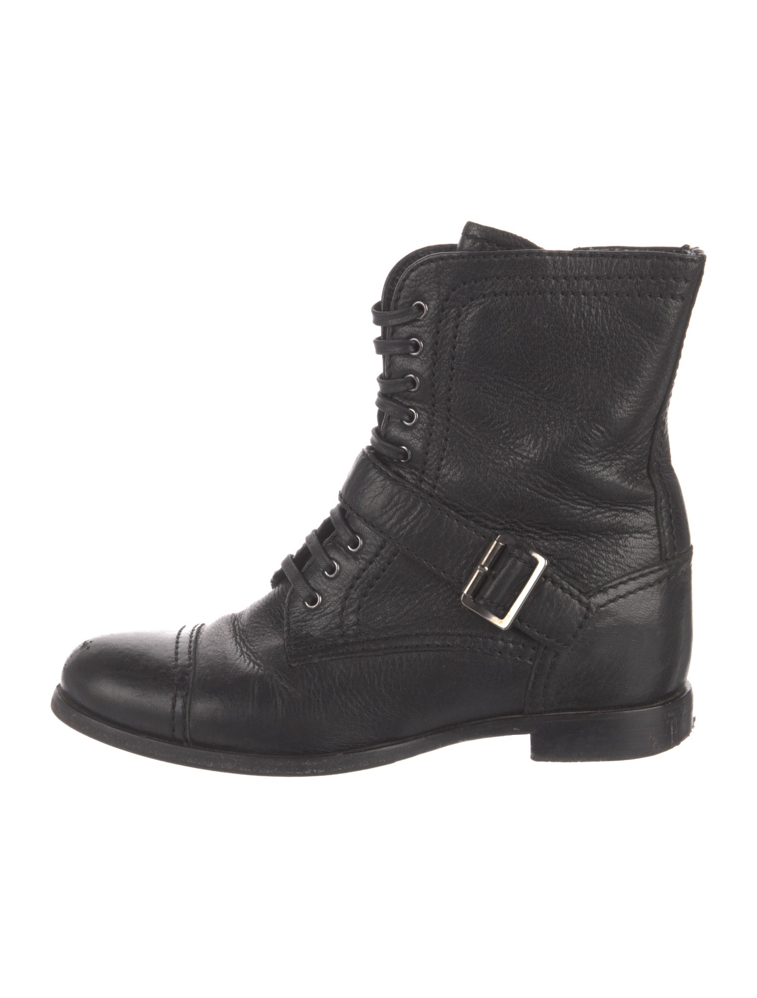 Prada Leather Combat Boots