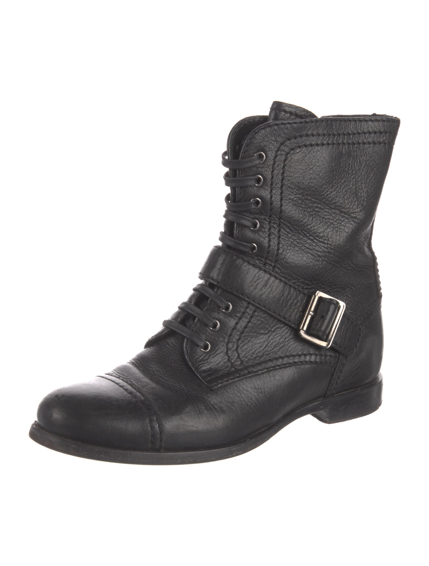 Prada Leather Combat Boots