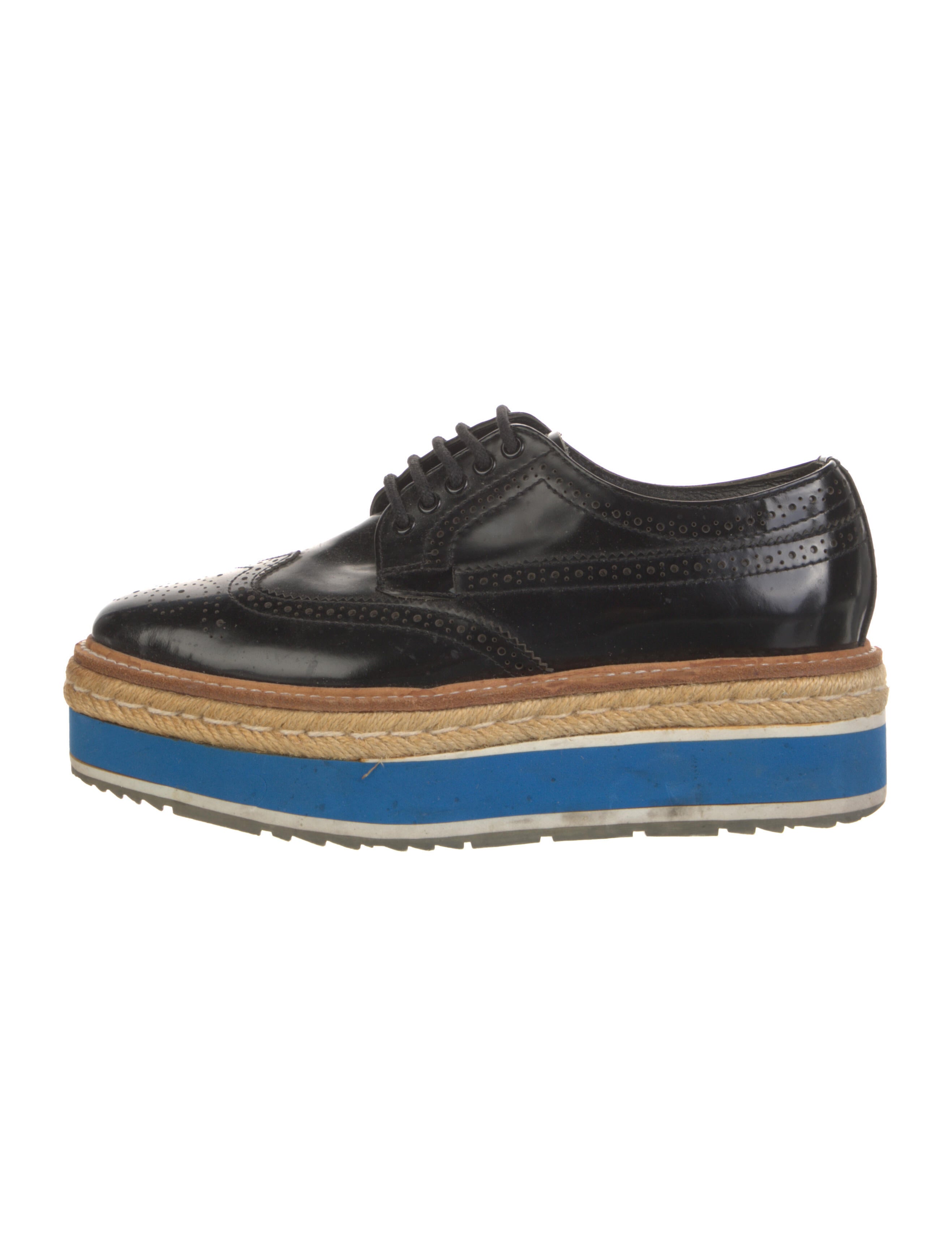 Prada Leather Lasercut Accents Oxfords