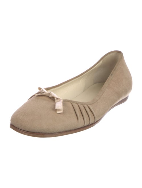 Prada Suede Bow Accents Ballet Flats