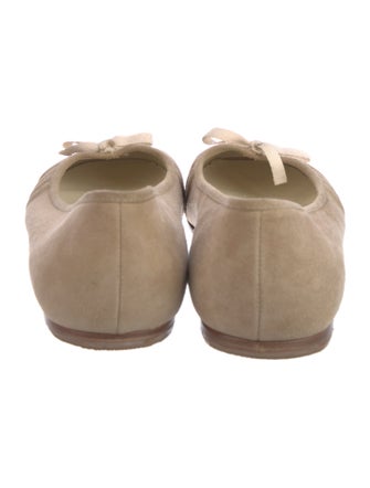 Prada Suede Bow Accents Ballet Flats