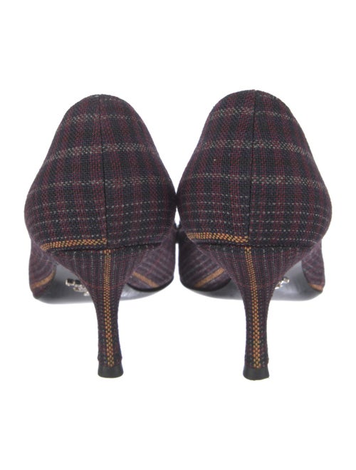 Prada Tweed Pattern Bow Accents Pumps
