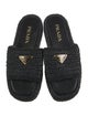 Prada Enameled Metal Triangle Raffia Espadrilles