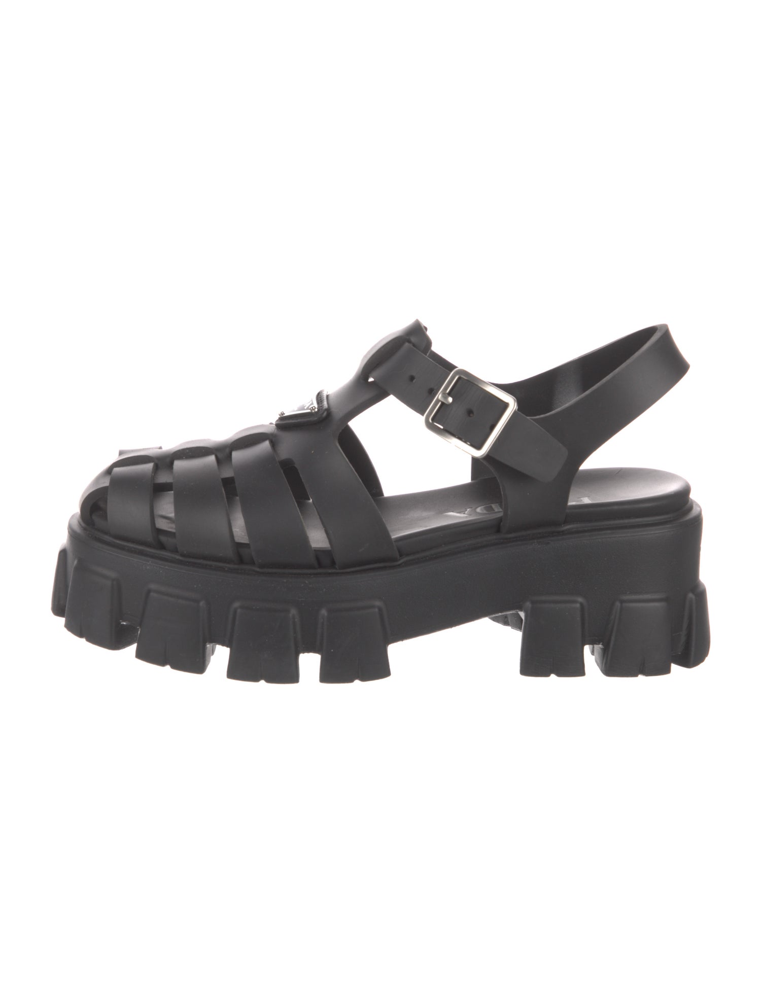 Prada Rubber Slingback Sandals