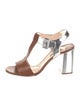 Prada Leather T-Strap Sandals