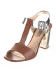 Prada Leather T-Strap Sandals