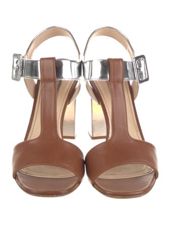 Prada Leather T-Strap Sandals