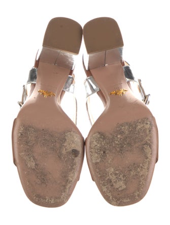 Prada Leather T-Strap Sandals