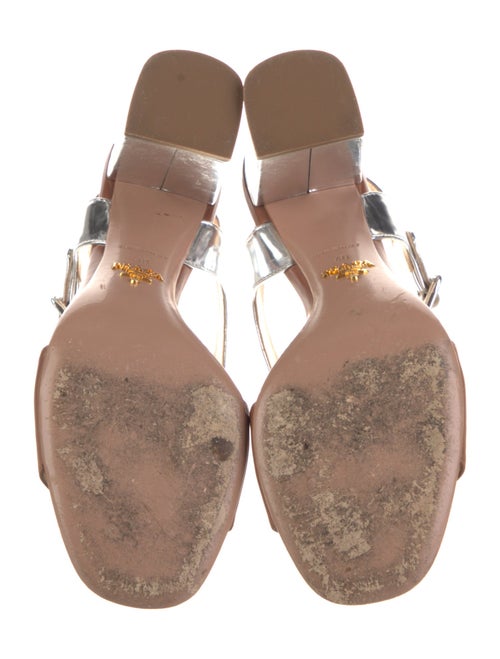 Prada Leather T-Strap Sandals