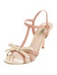 Prada Patent Leather Bow Accents T-Strap Sandals