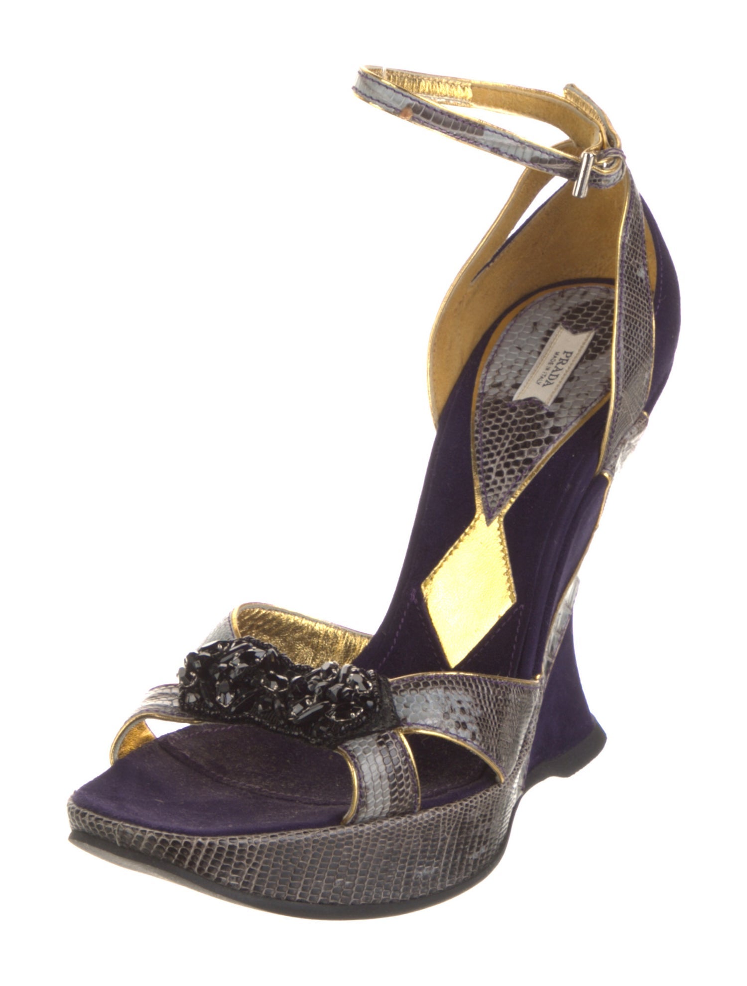 Prada Suede Colorblock Pattern Espadrilles