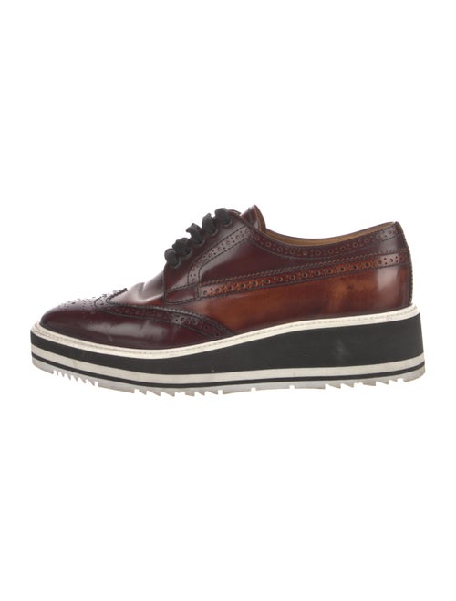 Prada Leather Scalloped Accent Oxfords